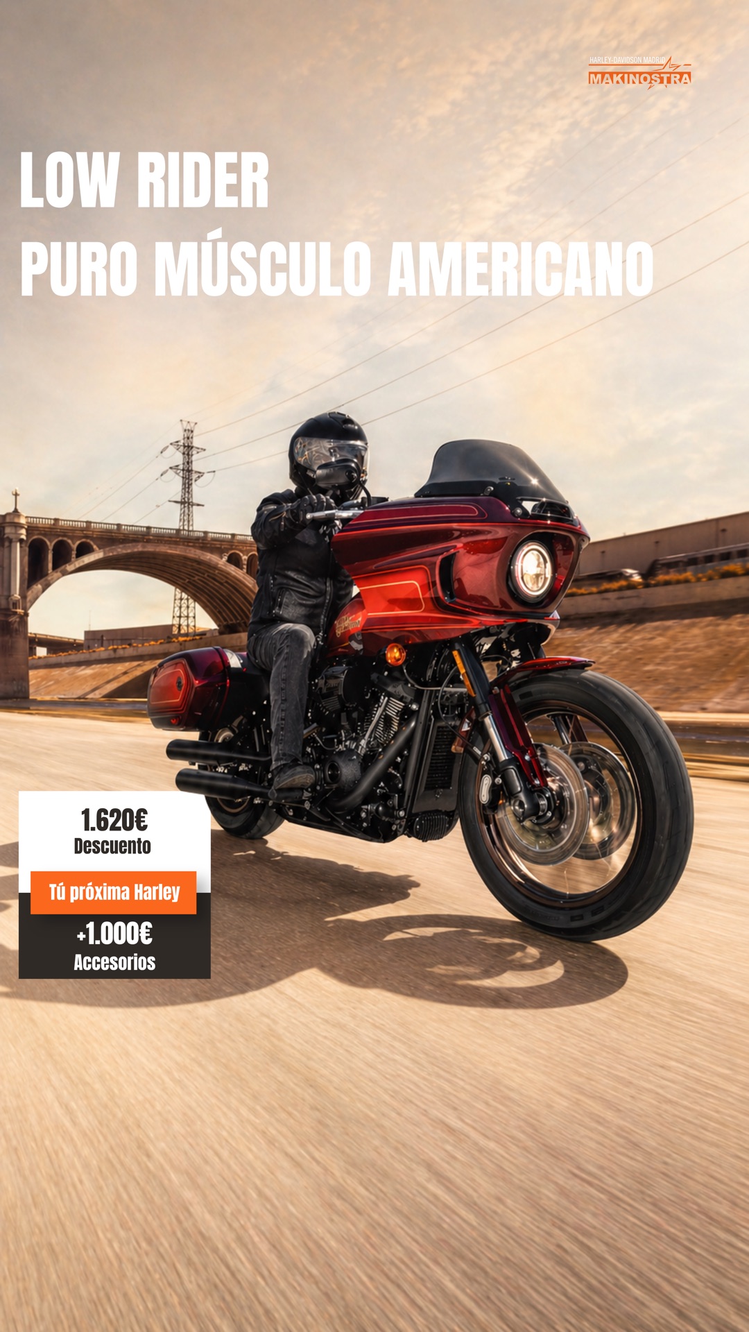 Low Rider · Puro músculo americano — Harley-Davidson Madrid