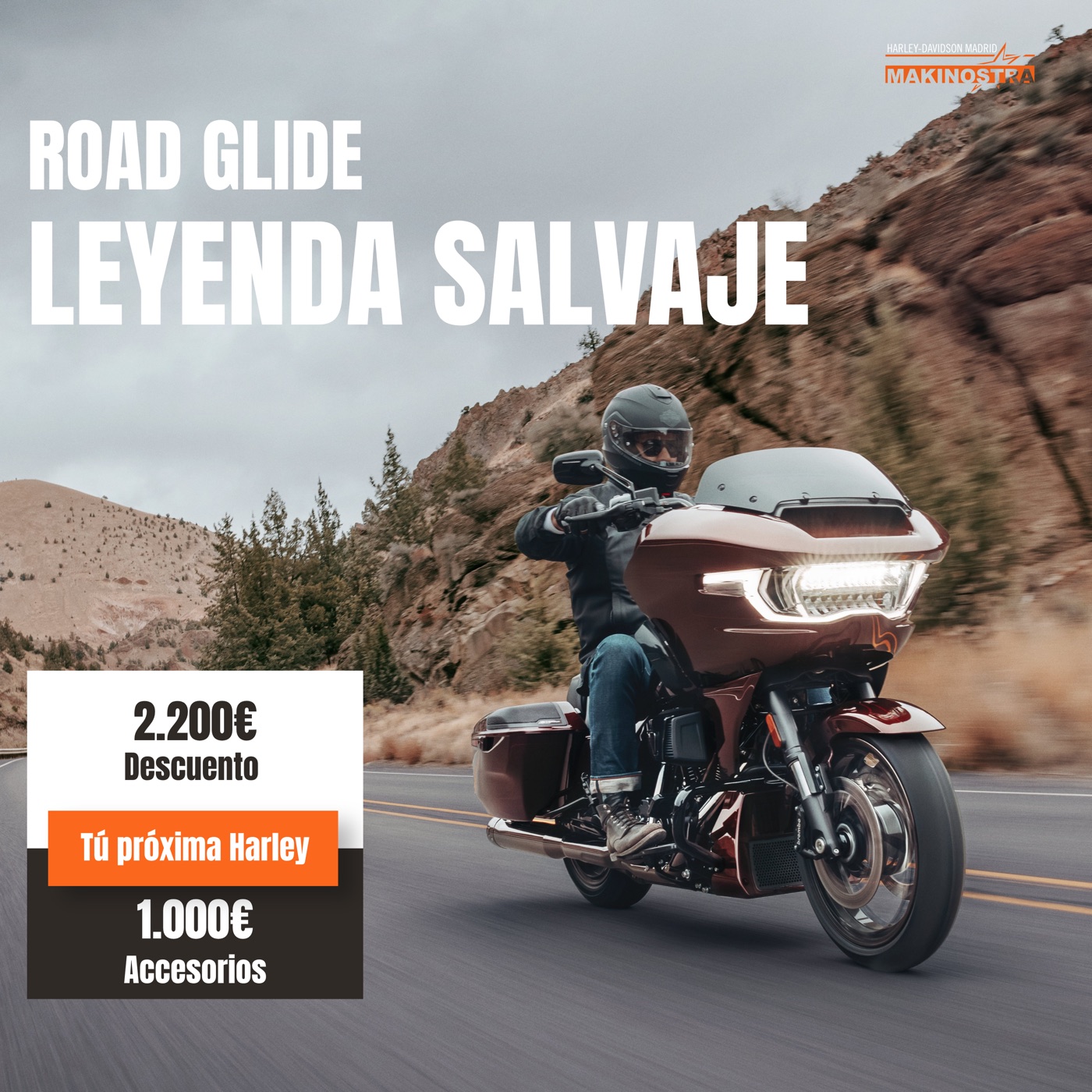 Anuncio Harley-Davidson Road Glide — Leyenda salvaje