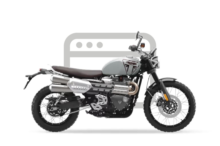 Moto de estudio sobre fondo blanco